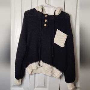 Debut knit sweater Top - Size Small/Medium black and white